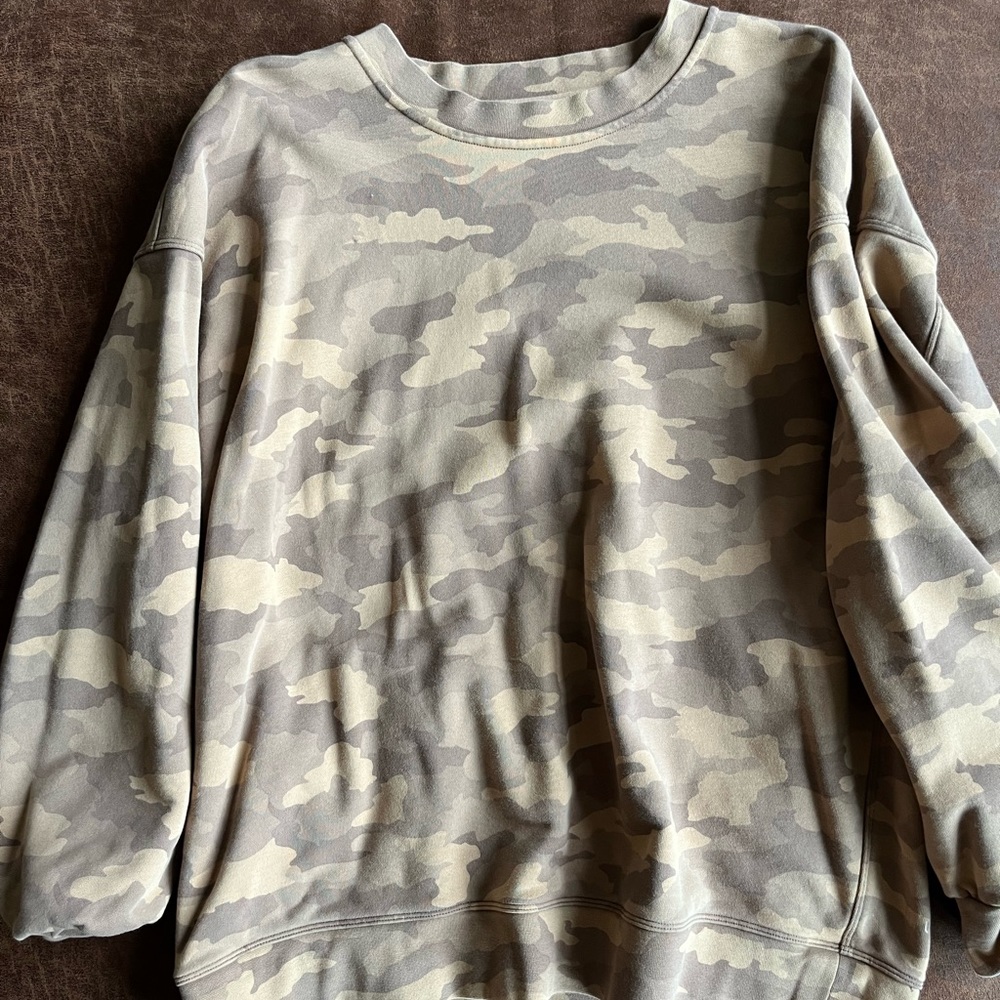 Brown camo Lululemon sweatshirt